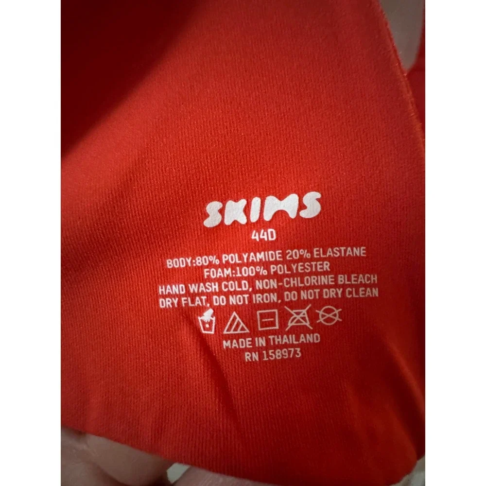 SKIMS Fits Everybody Push Up Demi‎ Bra BR-UWR-2295 Poppy Orange Size 44D New - Picture 5 of 6